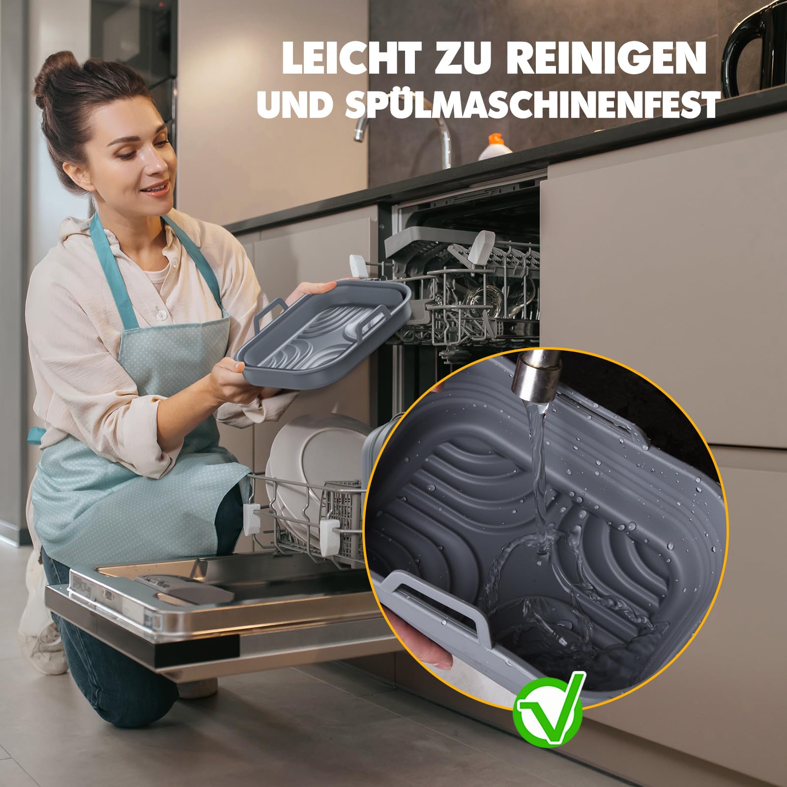 Accessoires heteluchtfriteuse voor Ninja Foodi AF400EU AF300EU AF500EU, 7,6 - 9,5 l en de meeste Dual Zone Air Fryers, BPA-vrij, inclusief siliconen inzetstuk, grillrooster, cupcake-vormen, enz