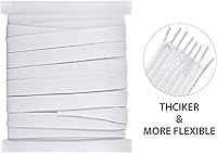 Vista 3 de Shappy Banda elástica para coser de punto (1/2 pulgada x 11 yardas, blanco)