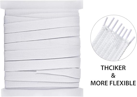 Shappy Elastic for Sewing Knit Elastic Band(1/2 Inch X 11 Yards,White)