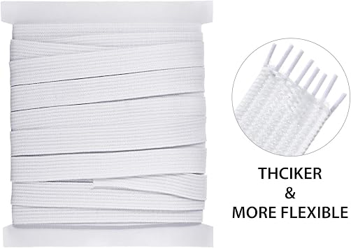 Shappy Elastic for Sewing Knit Elastic Band(1/2 Inch X 11 Yards,White)