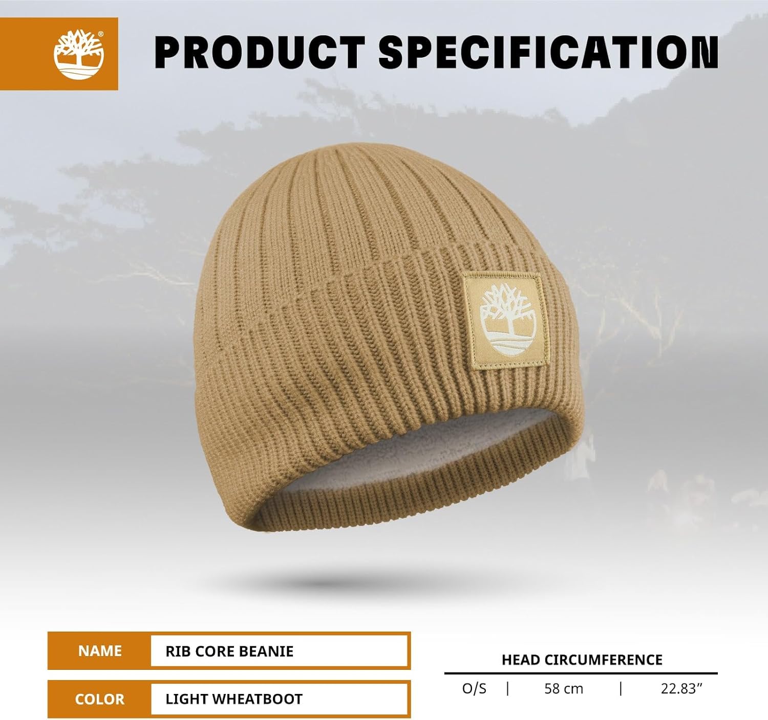 Timberland Women’s Rib Core Beanie - Soft Knit Winter Hat, Stretch Fit, Ribbed Texture, Fold-Over Cuff for Cold Weather