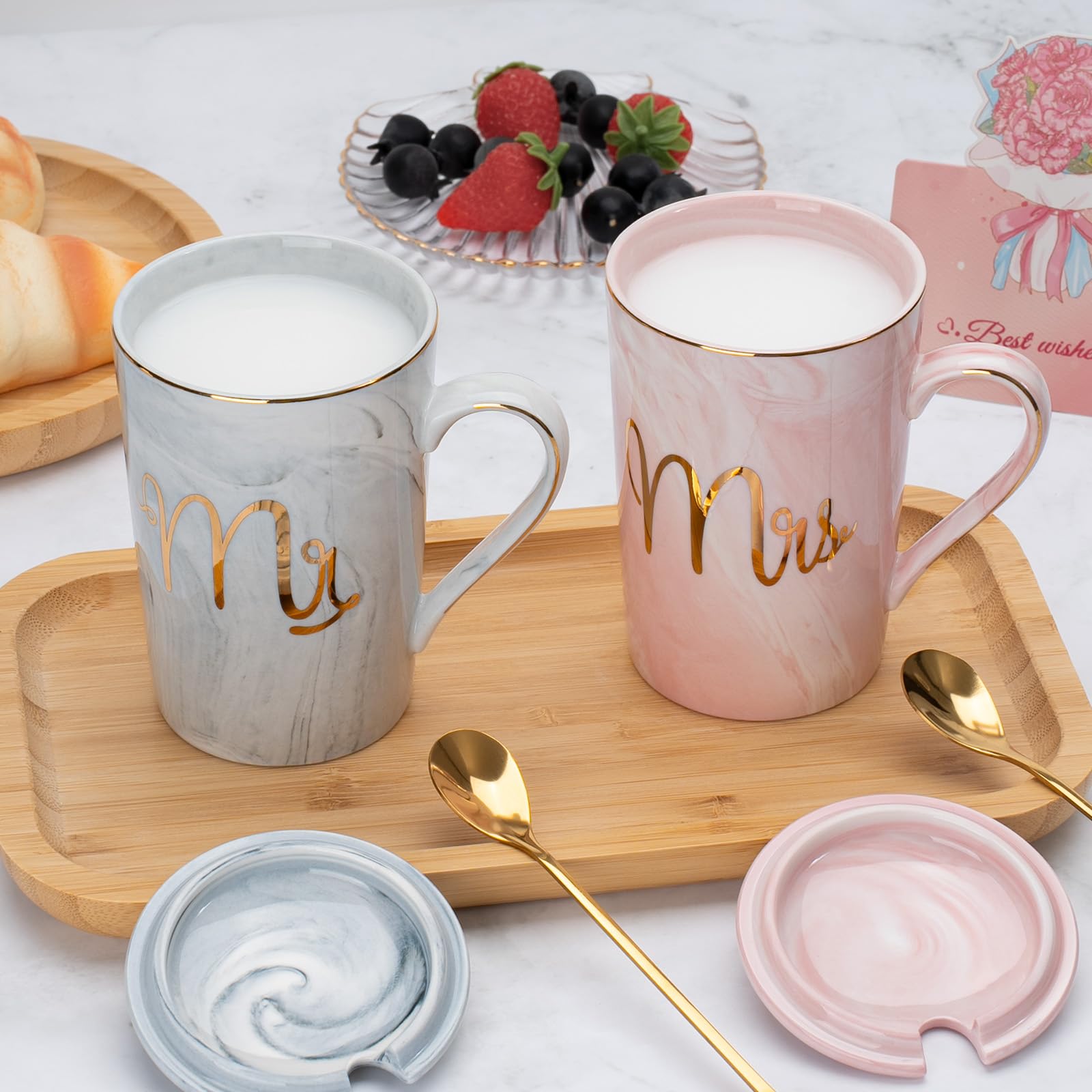 Regali di Coppia Regali Natale Matrimonio Mr e Mrs Regali di Coppia 2Pcs Tazze Coppia, Regalo Sposi,Regalo Natale Fidanzato, Regalo Natale Fidanzato, Regalo Natale Regalo Coppia, Idee Regalo Natale