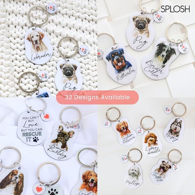 Foto 5 de 7 de Splosh Llavero personalizado de Yorkshire Terrier, llavero personalizado para perros