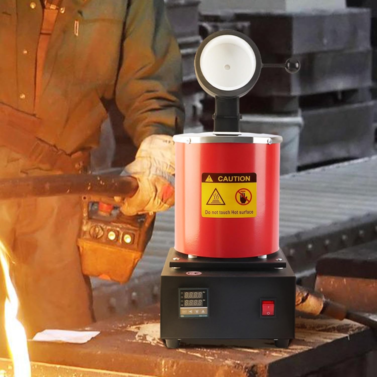 Metal Melting Furnace,Portable High Temperature Forging Furnaces with Fluted Graphite Crucible | Accurate Warming Equipment for Smelting Aluminum Gold Copper Metal Scrap