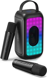 Bobtot Tragbarer Bluetooth Lautsprecher with 2 Mic kabellos | 16 Stunden Wiedergabezeit, Kleiner Karaoke Maschine, Gesangsmaschine