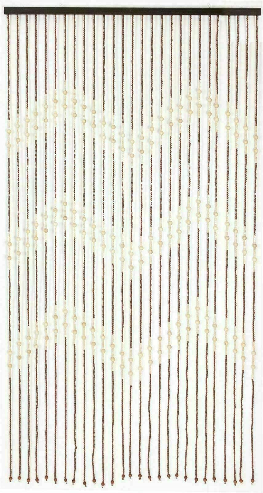 Retaaj Zig Zag Bamboo Wooden Beaded Door Curtain, Design, Summer Blind Fly Curtain Screen, Room Divider Beads, Home Decorations, Hook 180 X 90Cm