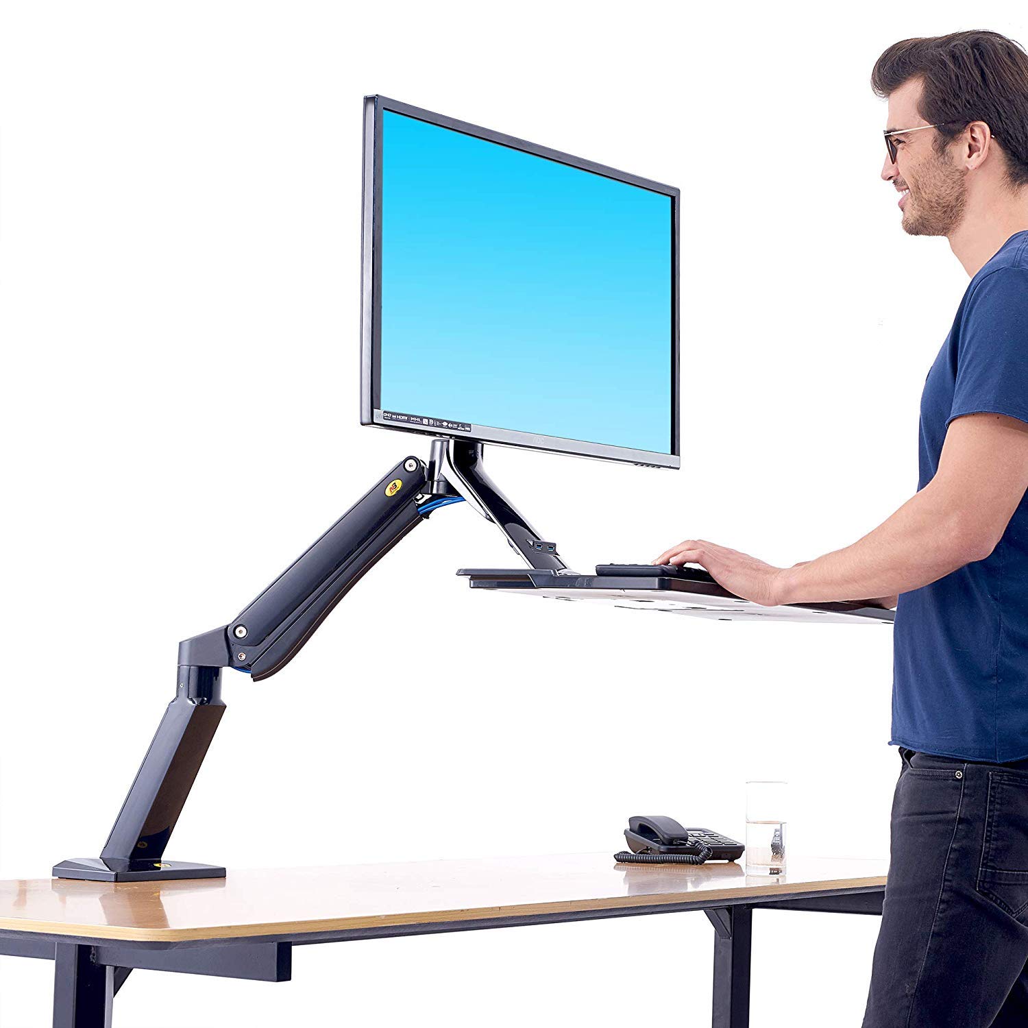 Buy Monitor Arm Sit Stand Desk Converter Monitor Desk Mount Height