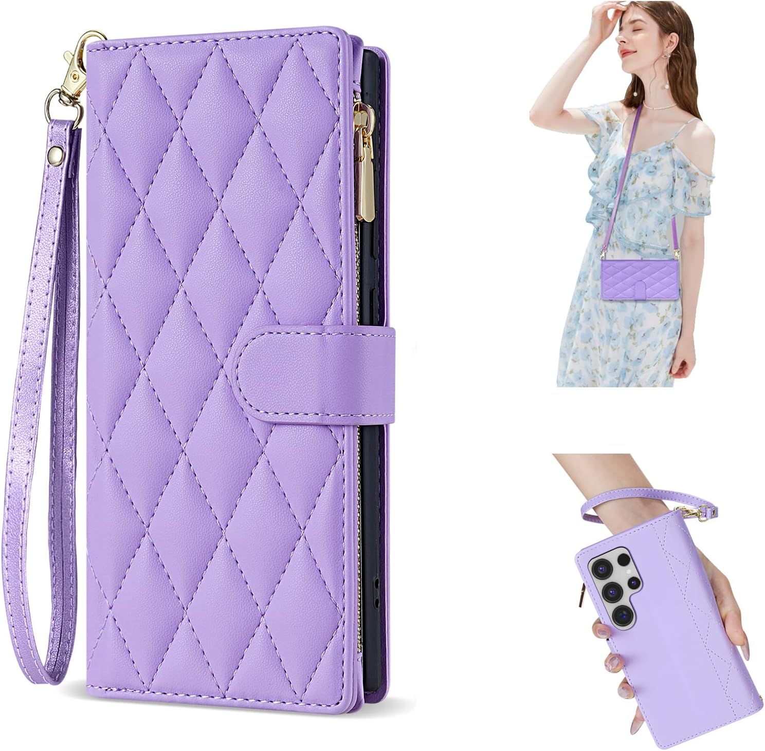 IPhone 11 Pro Max Case Shoulder Bag Leather Cover With Zipper Detachable Hand Strap And Shoulder Strap For IPhone 11 Pro
