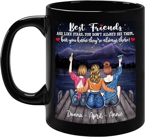 Taza personalizada de mejores amigas para mujer, taza personalizada para mejor amiga, mejor amiga, mejores amigas, hermanas del alma, taza