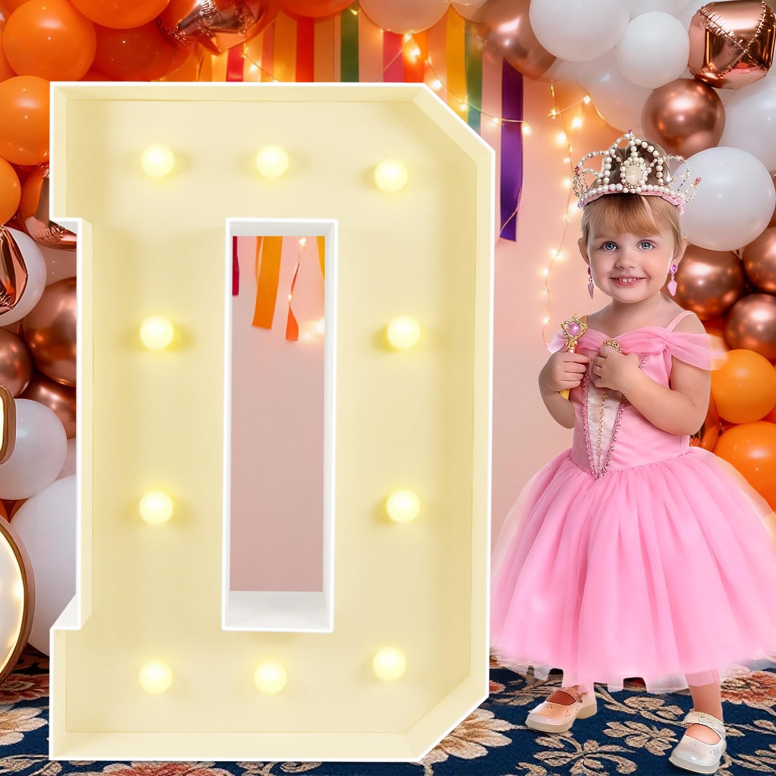 3FT Marquee Letters D, Large light up letters with Pre-Cut Foam Board Set, Easy-Install Reusable for Party Decoration, Birthdays, Weddings, Graduations, Baby Anniversaries