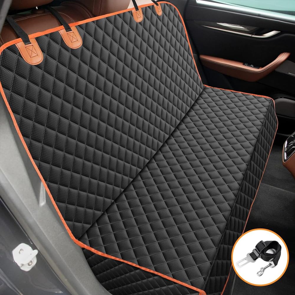 Funda Asiento Coche Perro para Hyundai Santa Fe 4 (IV) TM I 2018-2020, Funda de Asiento Trasero para Perros Infantiles Protector de Asiento Trasero Impermeable y Resistente,B