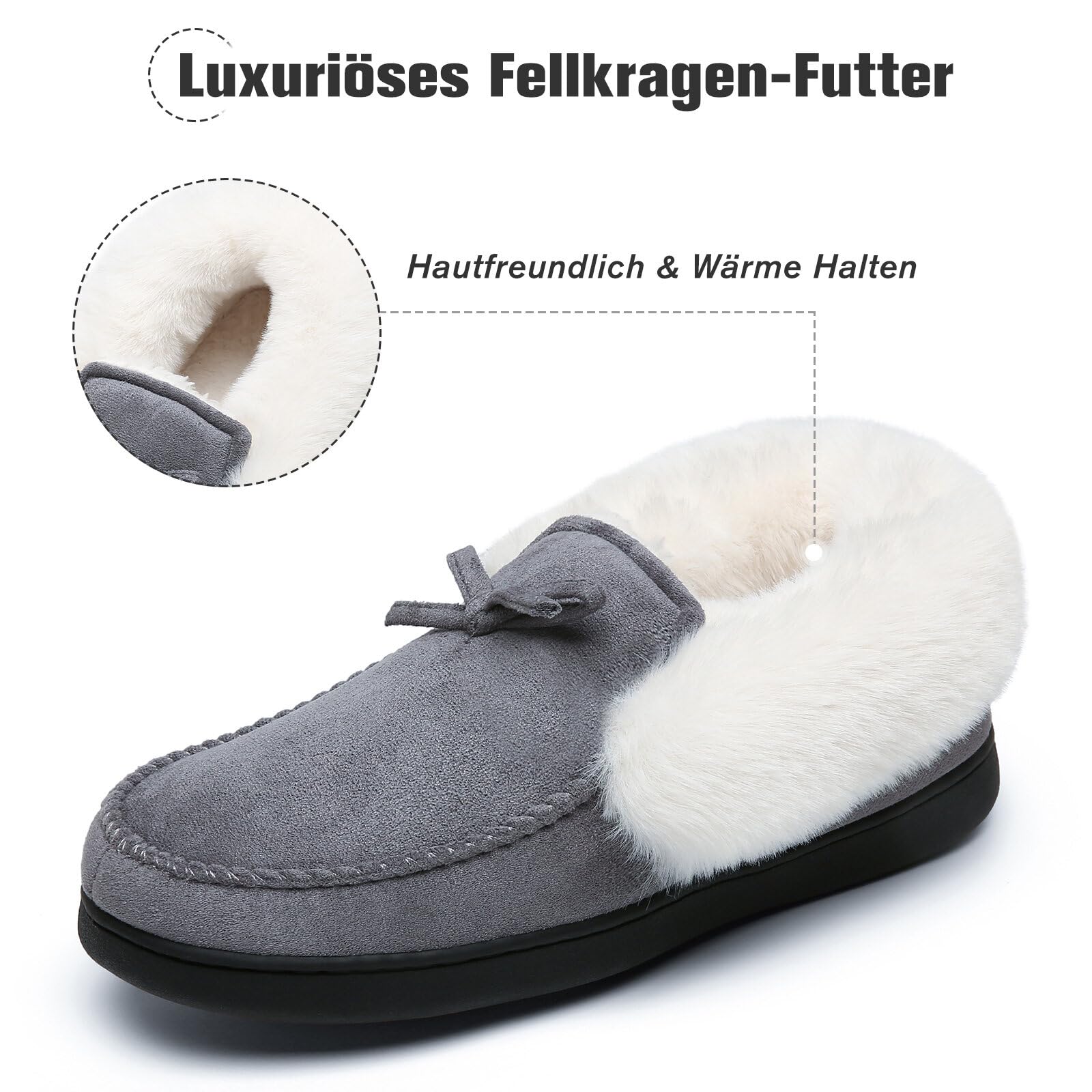 Mishansha Ciabatte Donna Invernali Peluche Pantofole Schiuma di Memoria Gr.36-43