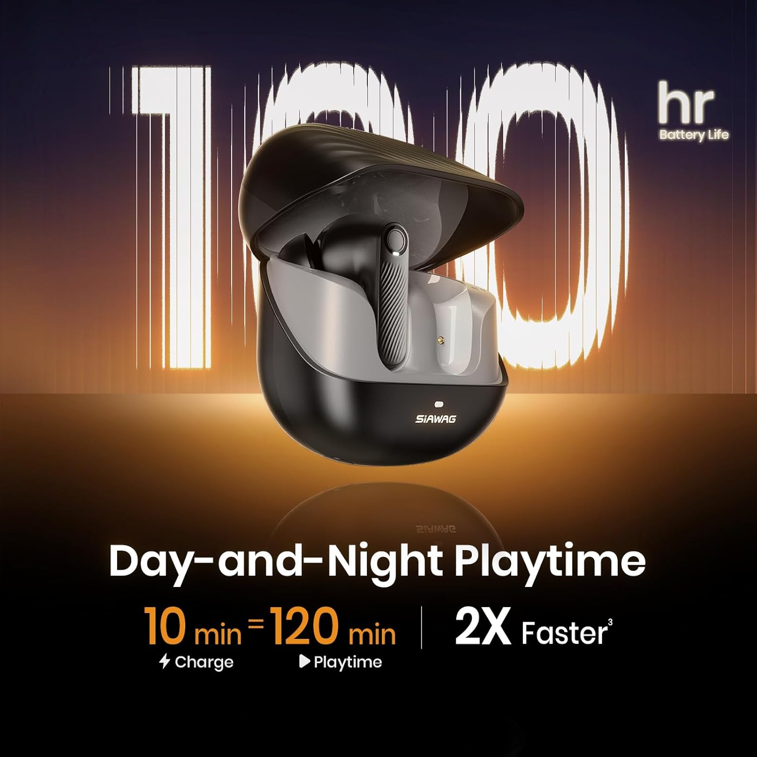 Wireless Earbuds 5.4 Bluetooth Headphones 100H Bluetooth Earbuds Active Noise Cancelling Earphones in-Ear Earbud with 4 ENC Noise Cancelling Mic IP5 Waterproof Earphones for Android iOS - Image 4