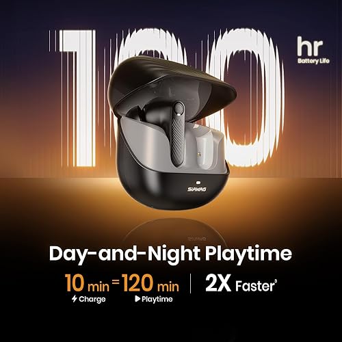 Miniatura 7 de Auriculares inalámbricos 5.4 Bluetooth 100H Auriculares Bluetooth Auriculares con cancelación activa de ruido, auriculares intrauditivos con 4