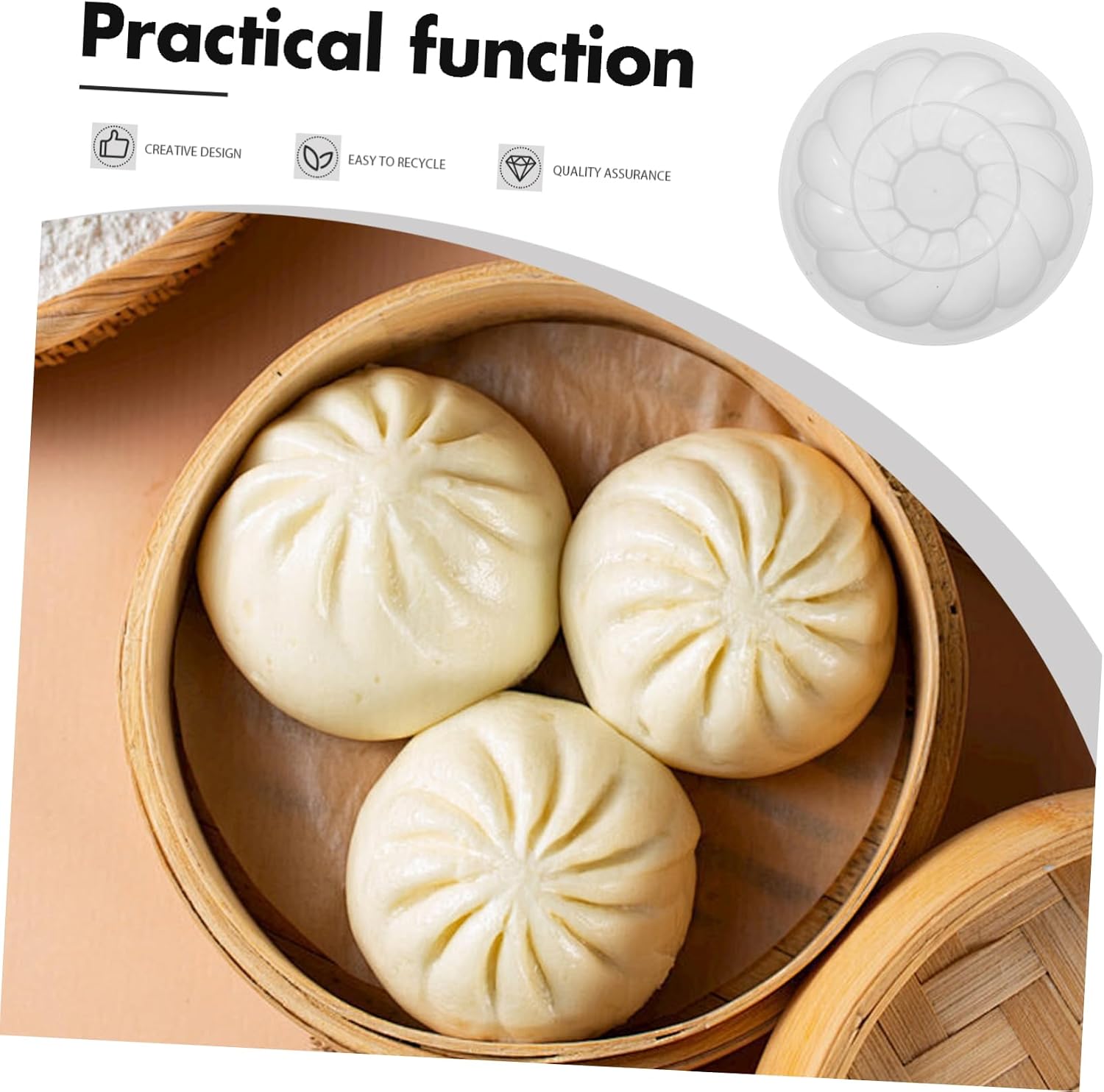 4pcs Bun Molds for Baking Cake Molds Steamed Bun Non-stick Versatile for Home Bakery Use