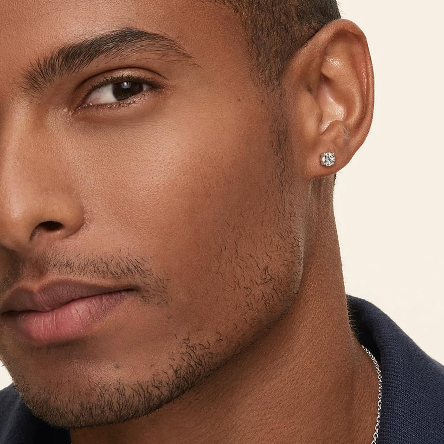 Moissanite Stud Earrings for Women Men D Color VVS1 Clarity Round Cut Lab Created Diamond 925 Sterling Silver 18K White Gold Plated Jewelry - Image 4