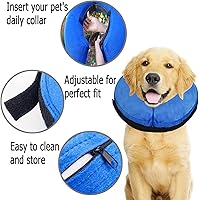 Vista 4 de Collar de cono de perro para perros pequeños, medianos y grandes después de la cirugía, collar inflable de recuperación de cuello de perrito