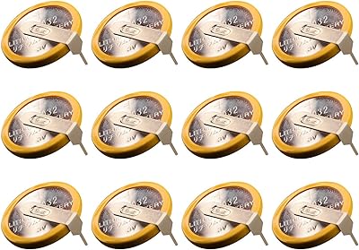 12Pack CR2032 Battery, CR2032 3V Button Cell Lithium Game Batteries with Solder Tabs for NES, SNES, N64, Gamecube, Super Mario RPG Game Battery Replacement