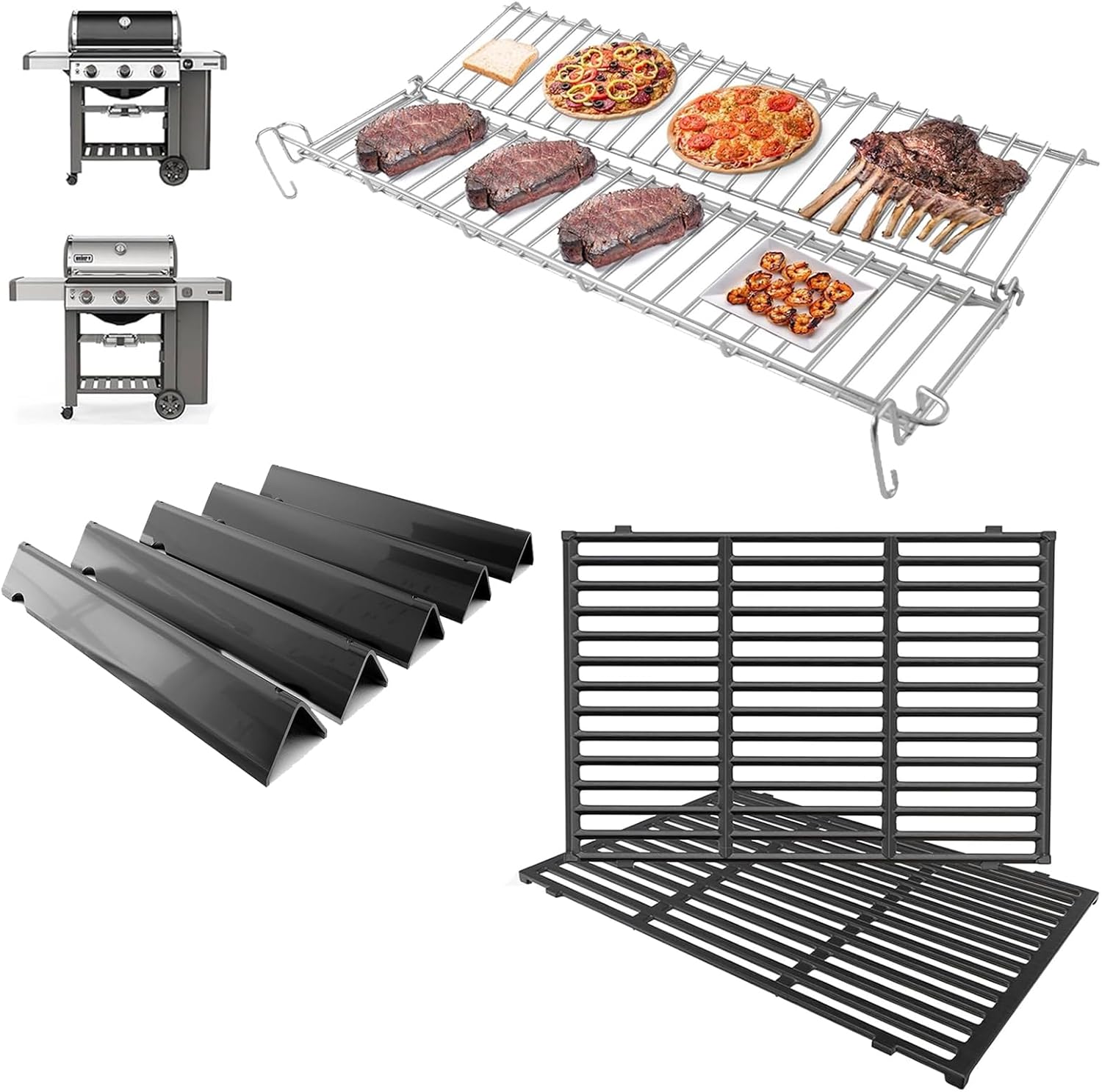 66044 Warming Rack & Grill Parts Kit for Weber Genesis II/LX GS4 300 Series Grills,Genesis 2 E-310 S-310 E-330 E-315 S-315 S-335 Grill Parts