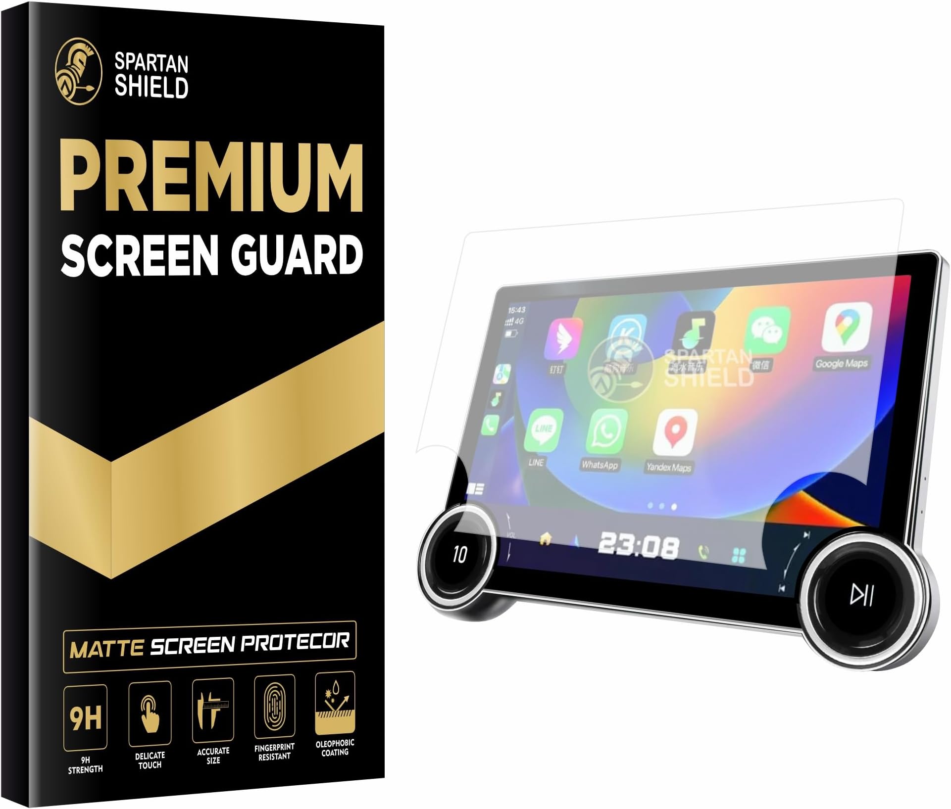 SPARTAN SHIELD Screen Guard For 9 INCH Android Car Stereo System || Car Infotainment Display Protector || Music System Protector || Aftermarket Touch Screen Audio Player Accessory [Not Tempered Glass]