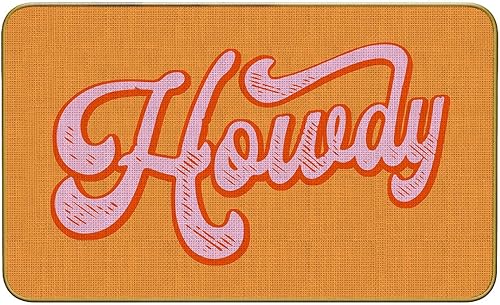 Mingnei Tapete divertido de Howdy de color rosa intenso para la cocina del hogar, tapete de puerta de Howdy, tapete para puerta de vaquera Howdy,
