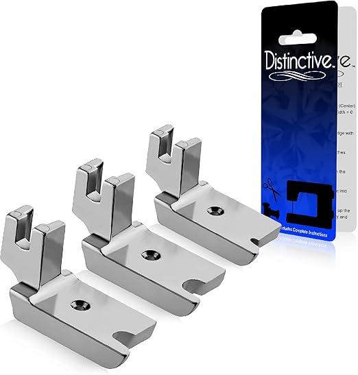 Distinctive 1-4", 1-8" and 3-16" Large Piping/Welting Sewing Foot Package - Fits All Low Shank Singer, Brother, Babylock, Janome, Kenmore, White, New Home, Simplicity, Elna and More!