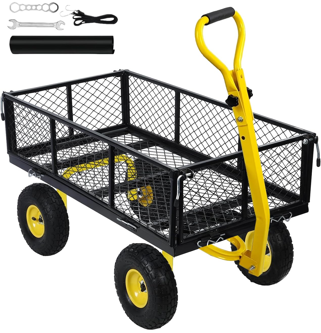 Amazon.co.jp: TUIYIDUO ガーデンカート 耐荷重400KG カゴ付き