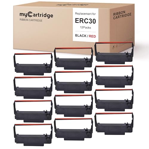 myCartridge ERC30 ERC-30 ERC 30 34 38 B/R Compatible with Ribbon Cartridge for use in ERC38 NK506 (Black Red, 12-Pack)