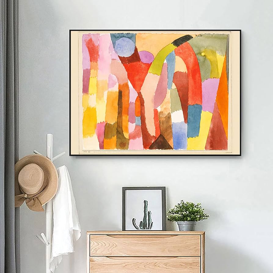 キャンバス油絵 専用 開花 パウルクレー風 飽きのこない抽象画