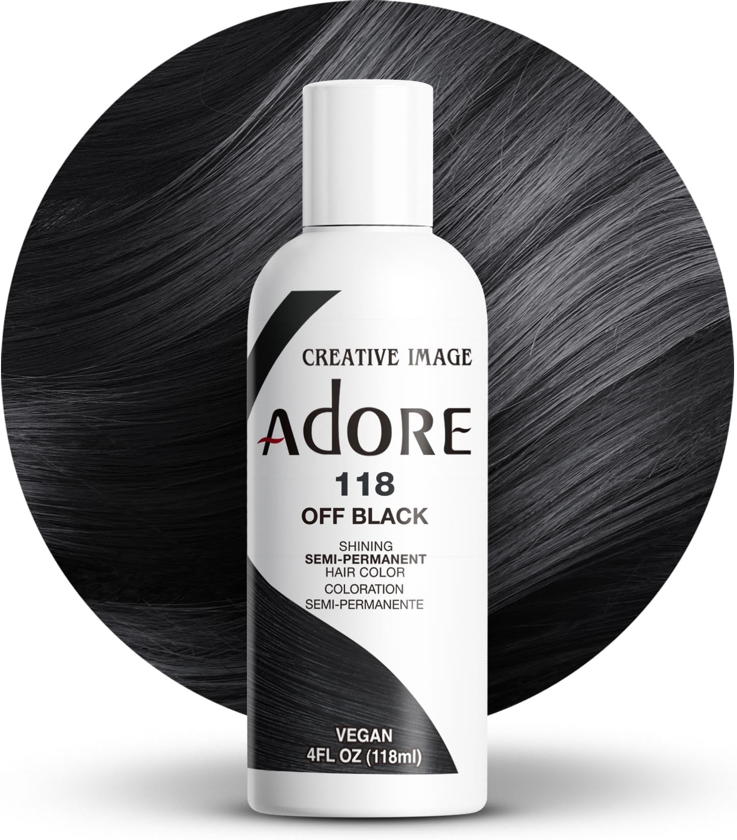 Adore Shining Semi Permanent Hair Colour, 118 Off Black