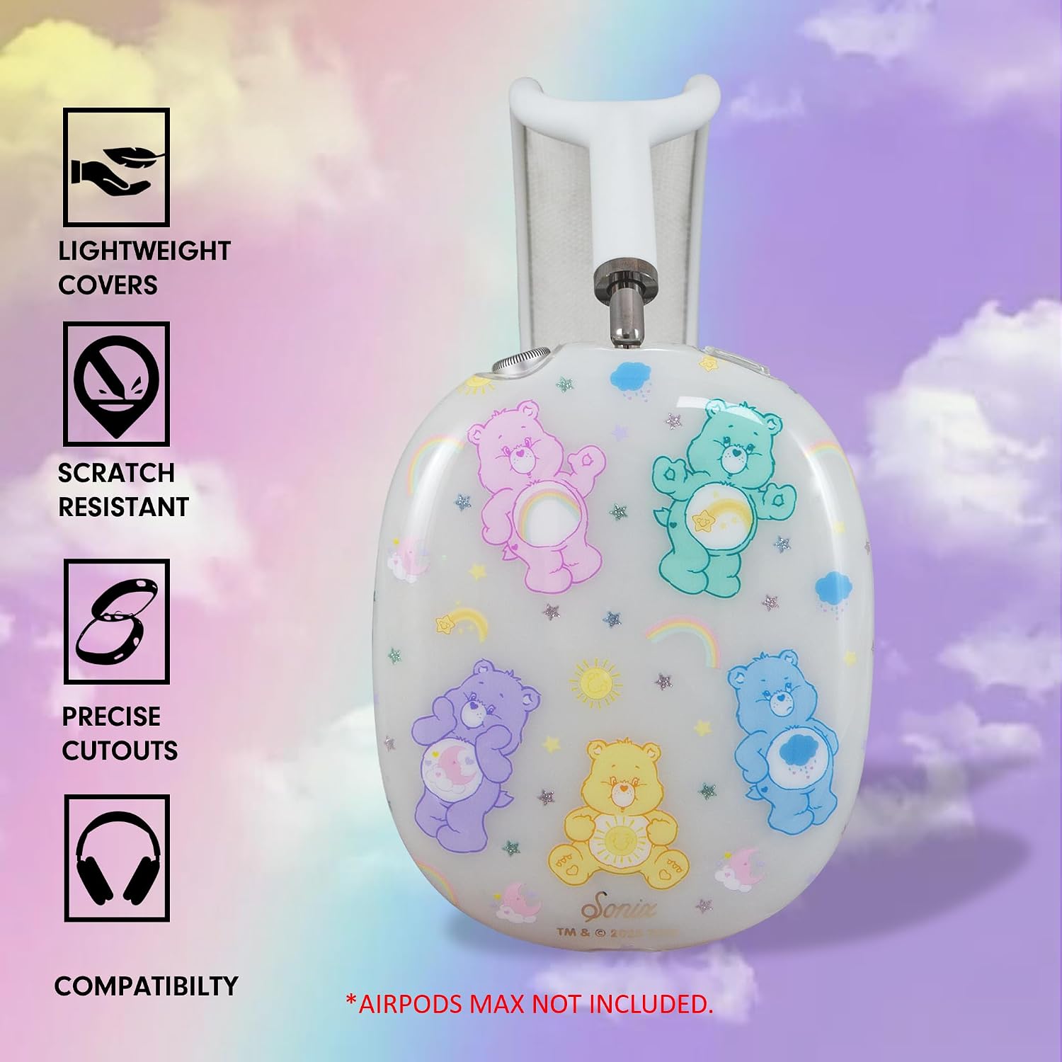 Sonix Protective Case for AirPods Max 2 & 1 | Headphones Cover | Stylish Hard Shell Ear Cup Covers | Care Bears Pastel