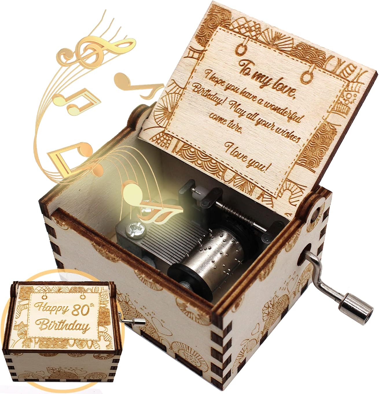ukebobo Wooden Music Box Happy Birthday Music Box, Gifts