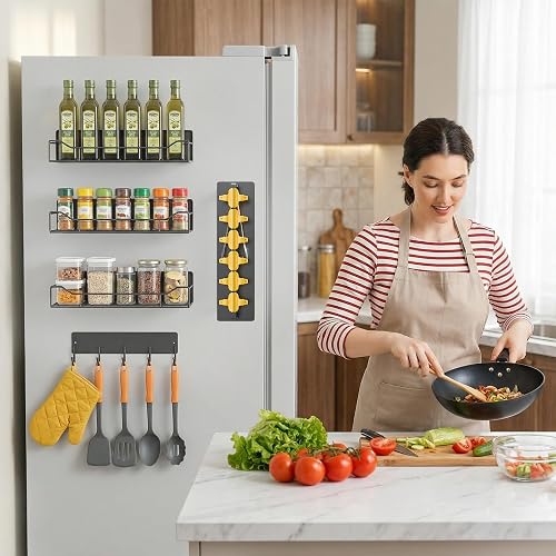 5 Pack Magnetic Spice Rack for Refrigerator