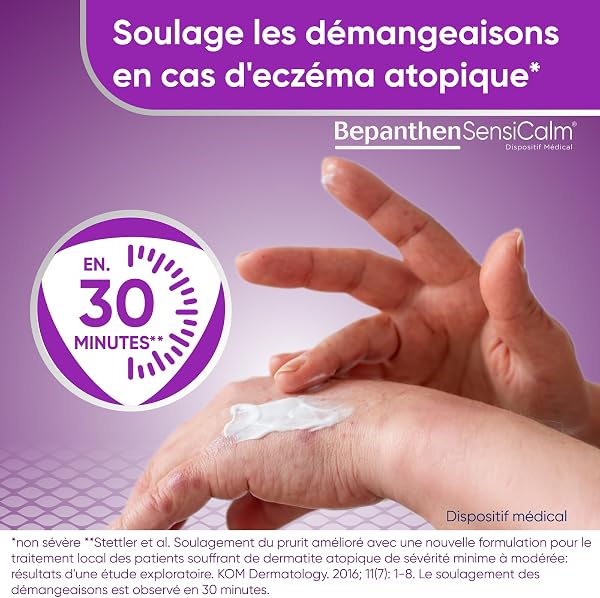 Bepanthen Sensicalm Crème Eczéma & Anti Démangeaisons - Soulagement Rapide 30 min - Eczéma Atopique - Sans Parfum ni Cortisone - Grand Format 50g + BepanthenDerma SensiControl Baume Relipidant 10ml - 3