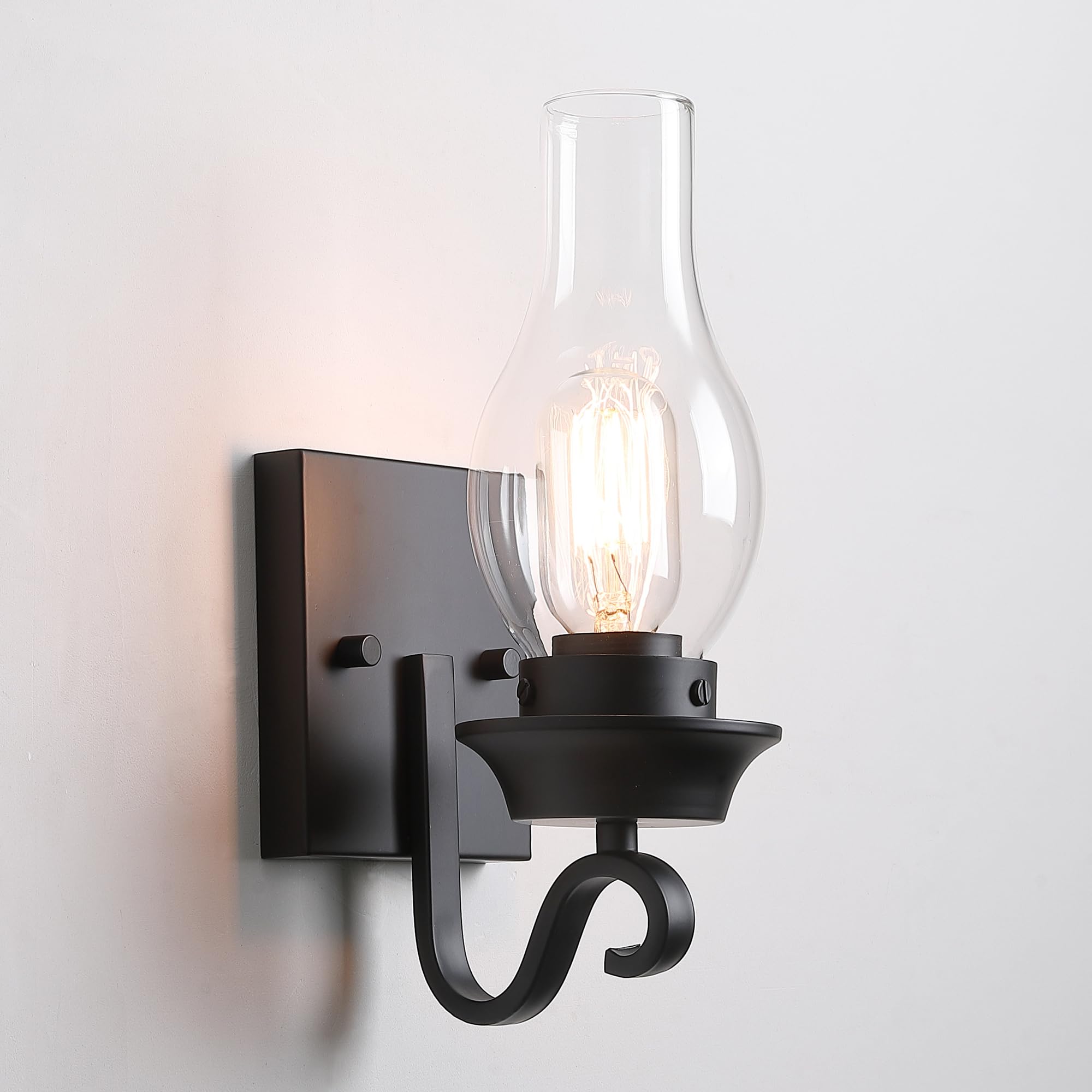 winsmart Black Wall Sconces, Vintage Farmhouse Wall Sconce with Clear ...