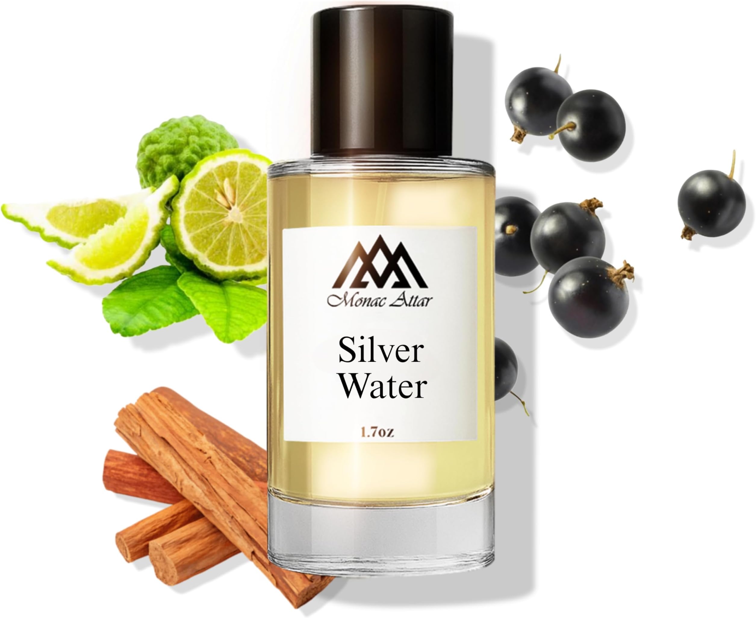 Monac Silver Water Inspired by Silveer Mountaaain Waterr, Eau De Parfum, 1.7oz/50ml, Long Lasting Fragrance, Luxury Made Affordable