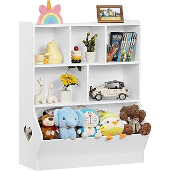 GarveeHome Kids Toy Storage Organizer, Children Bookcase with Storage Cubbies, Toddler Toy Shelf for Playroom, Living Room, Nursery