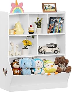 Lerliuo Kids Toy Storage Organizer, 3 Tier Children Bookcase and Bookshelf, Toddler 6 Cubby Toy Storage Cabinet, Toy Shelf for Playroom, Bedroom, Living Room, Nursery, School 39.37' H (White)