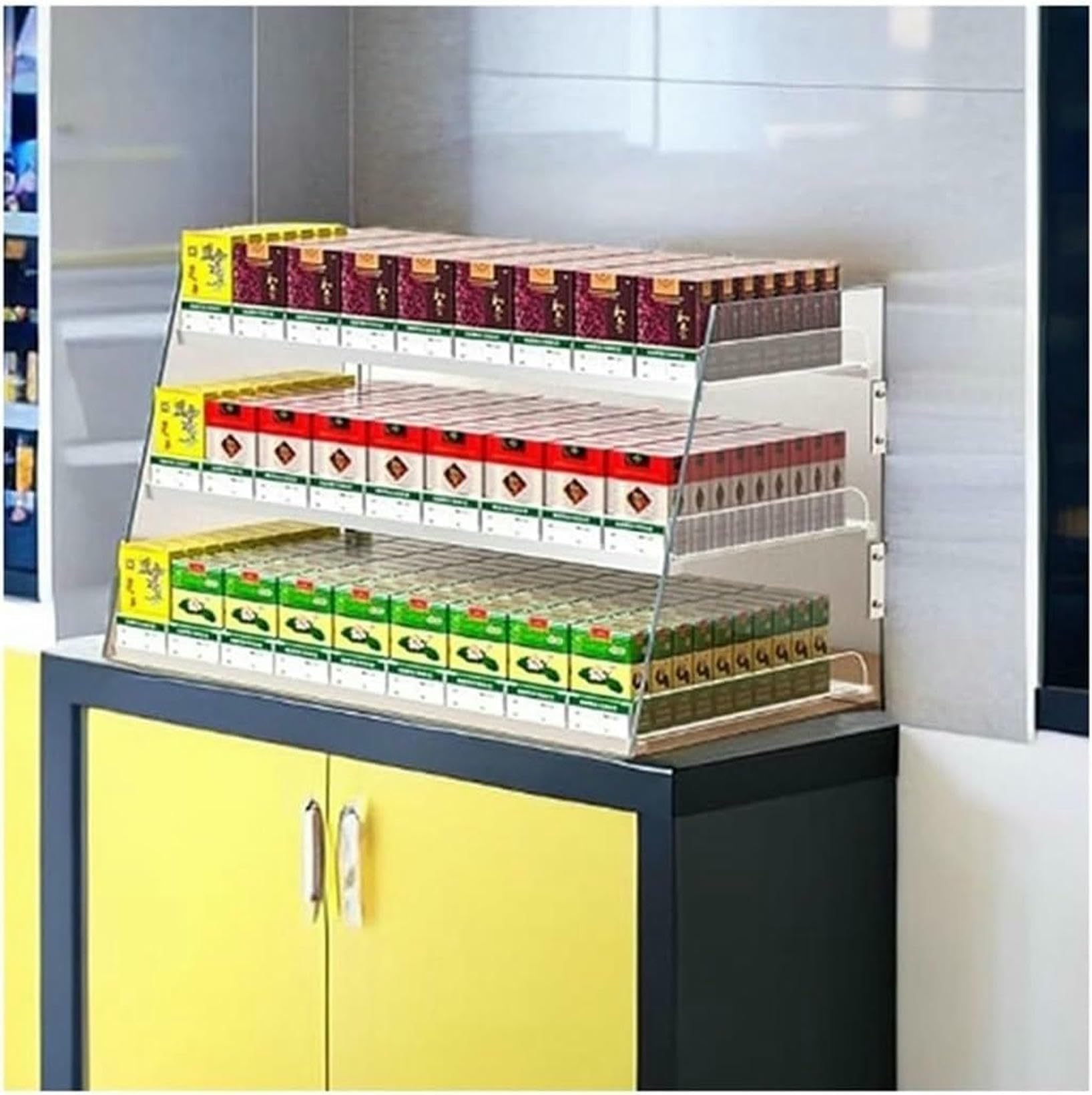 Almacenamiento eficiente de cigarrillos con soporte de escritorio para dulces