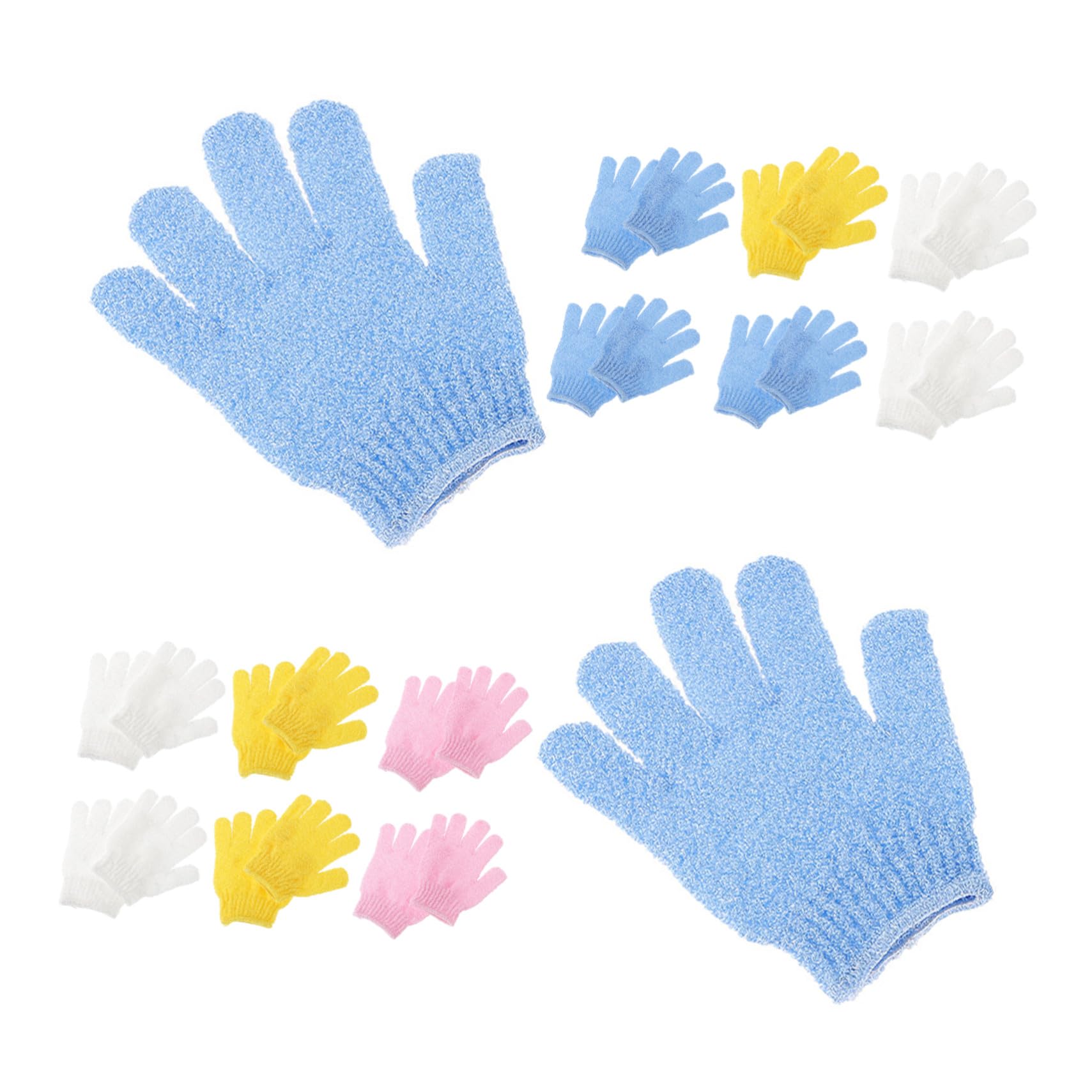 Guantes de Baño Exfoliantes de Nailon de Cinco Dedos, 16 Pares