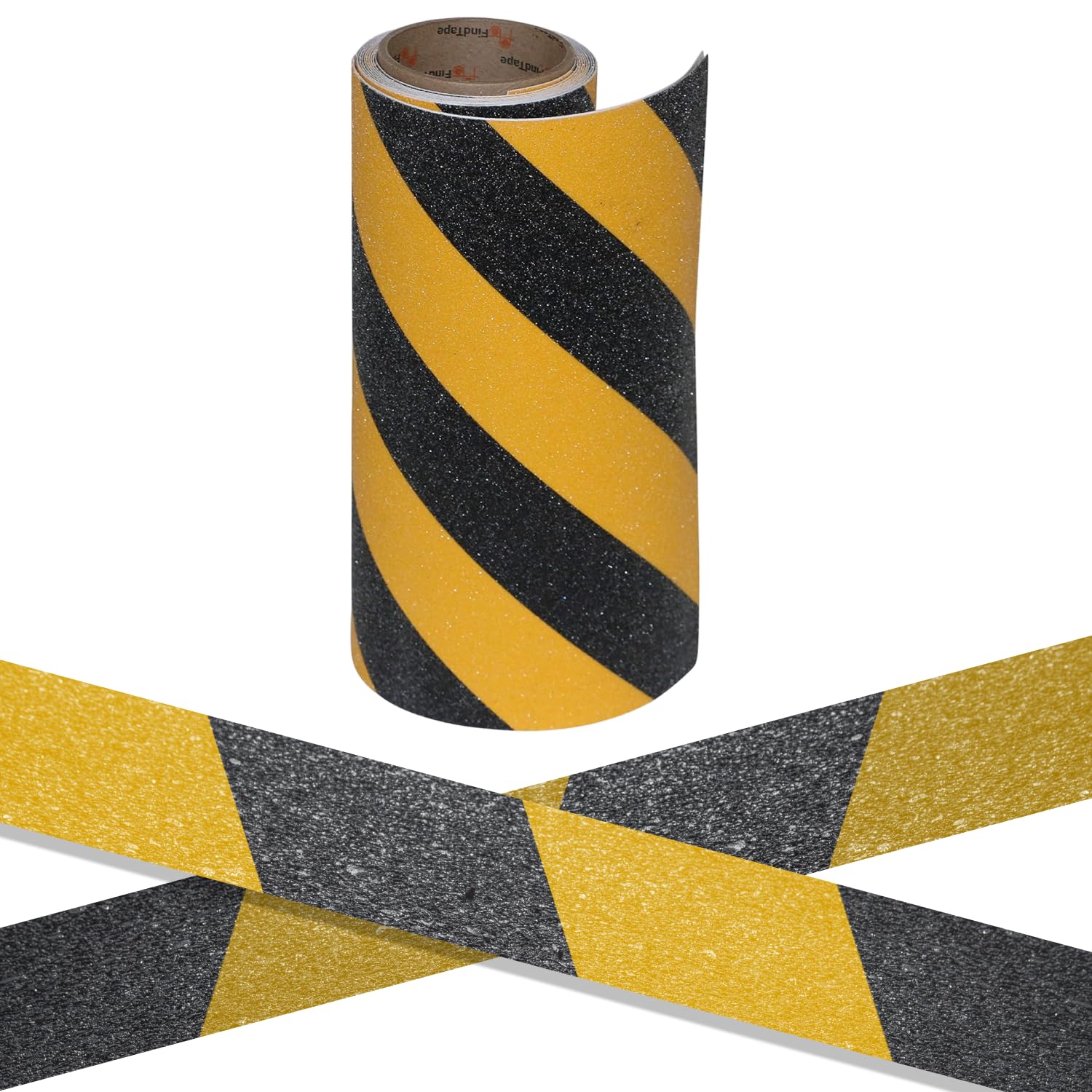 FindTape AST-35 Cinta antideslizante premium [Hazard Stripe, grano 60]: 12 in. x 60 ft. (Rayas amarillas y negras)