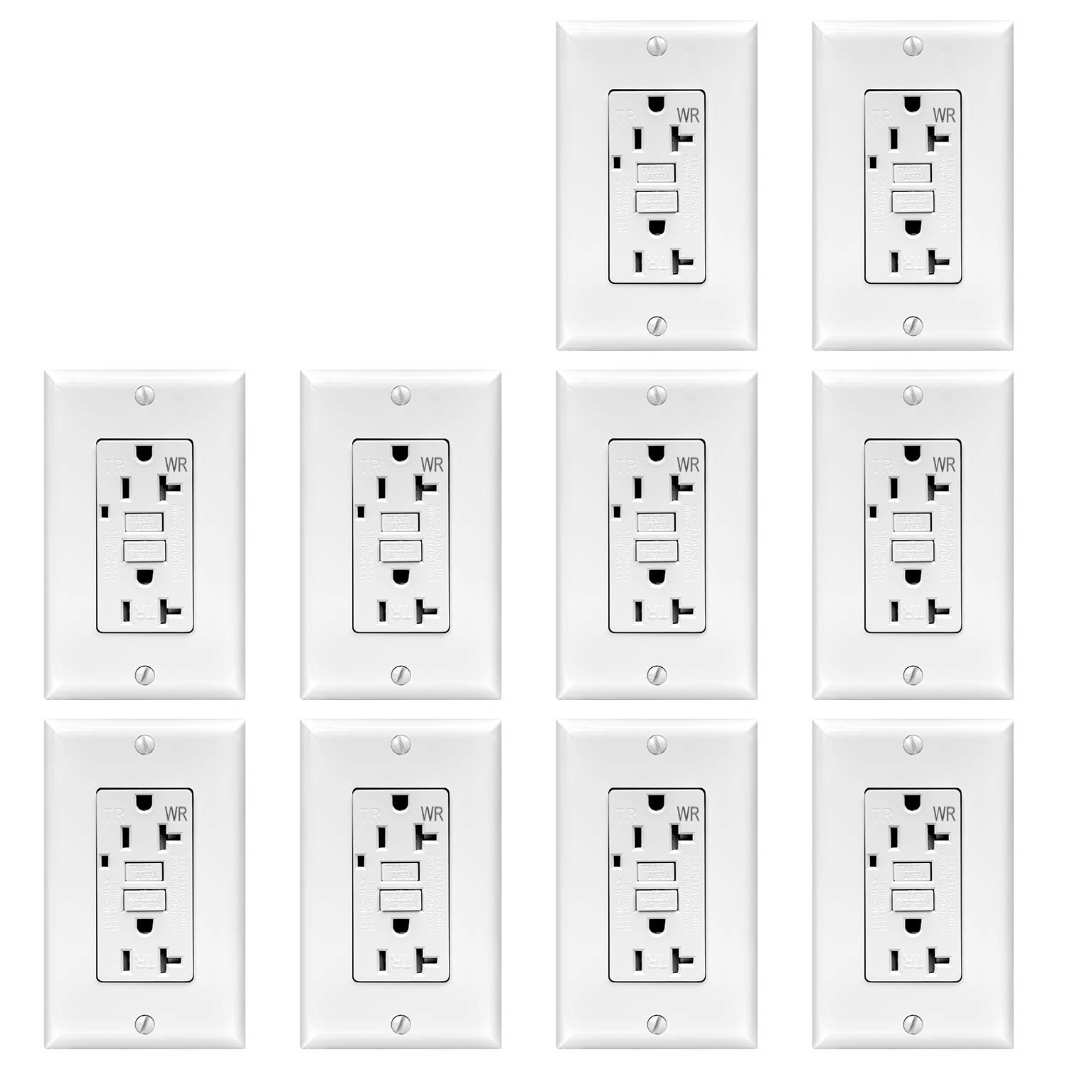 Topele Led Amazon.com: TOPELE Toma GFCI de 20 amperios de 125 voltios, resistente ...