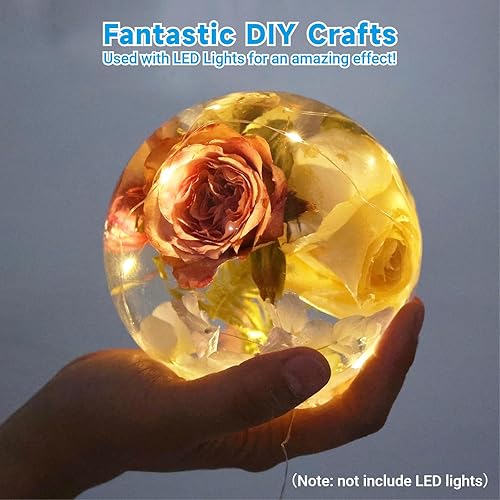 Miniatura 3 de Moldes de resina esfera, 2 moldes de globo de silicona 3D de una sola pieza, moldes de resina de esfera, moldes de resina epoxi en forma de bola