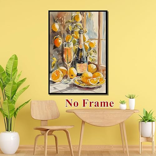 Miniatura 7 de Póster abstracto de limón con frutas amarillas, cuadro vintage de plantas, cócteles, bodegones, cocina, limoncello, italiano, arte de pared, 16 x 24