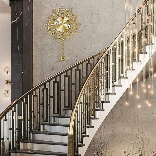 Miniatura 5 de Reloj de pared con forma de pavo real, de hierro forjado, silencioso, electrónico, de cuarzo, único, de metal, hueco, tallado, decoración, moderno,