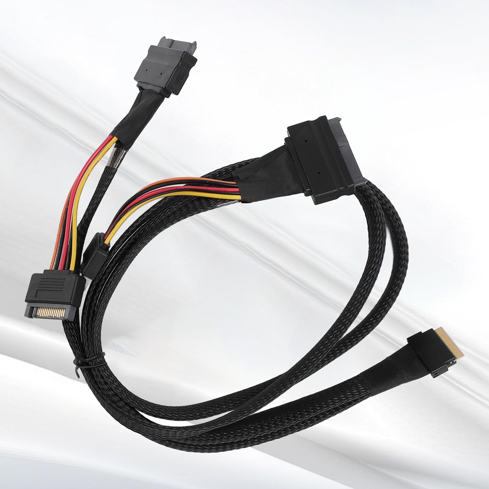 SFF-8654 8I na 2xSFF-8639 NVME U.2, kabel adaptera NVMe, 24 Gb/s 80 cm cienki do kabla adaptera karty SAS do płyty głównej SSD, długość 31,50 cala