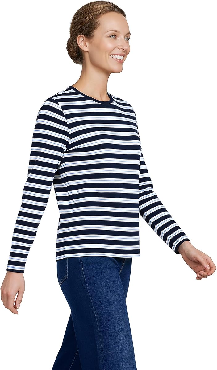 Lands' End Camiseta de manga larga Supima para mujer