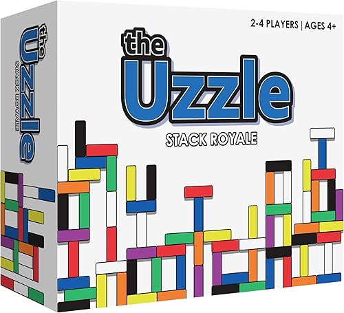 The Uzzle Juego de mesa Stack Royale, juego de mesa familiar rápido y divertido para niños y adultos, juegos de rompecabezas de bloques de color