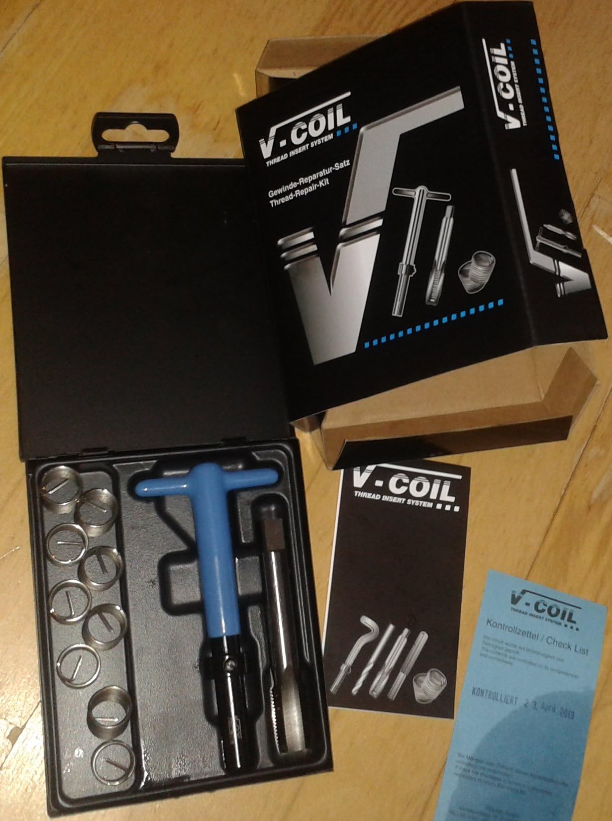 V-Coil Kit Di Riparazione Per Filettatura UNF 7/16'' X 20 - Inserti In Acciaio Inox, Maschio E Punta Inclusi - Ripristina Filetti Danneggiati Su Motori E Macchinari
