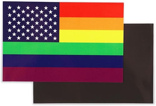 Miniatura 5 de Okuna Outpost Imanes impermeables para automóvil con bandera del orgullo arcoíris, calcomanía magnética para parachoques (4 x 6 pulgadas, paquete de